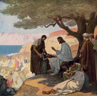 Jesús y el milagro de la multiplicación de los panes y los peces de Gebhard Fugel